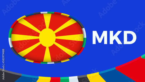 North Macedonia flag stylized for European football tournament qualification.
