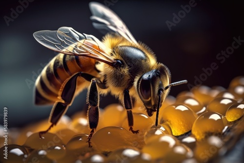BumbleBee Making Honey - Generative AI © Stephen