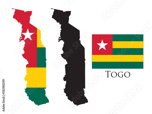 TOGO flag and map illustration vector 
