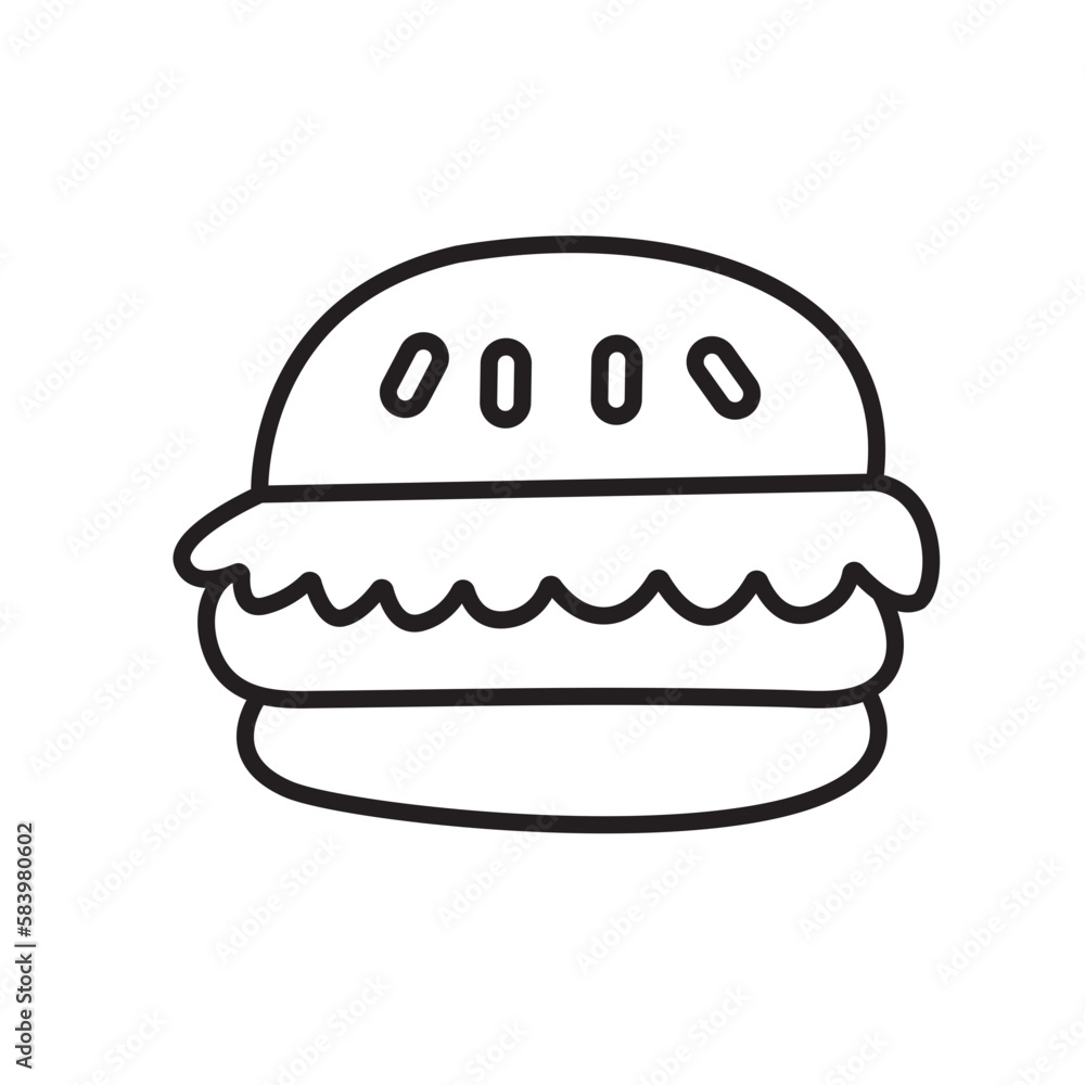 Burger Icon Vector Illustration Line Logo Template Burger Icon Vector Illustration Line Logo Template