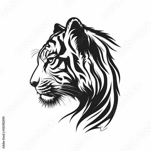 Wallpaper Mural Tiger Tattoo. Generative AI Torontodigital.ca