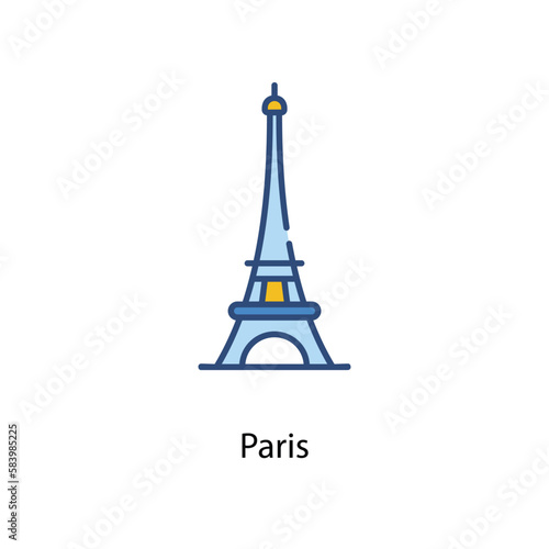 Paris icon. Suitable for Web Page  Mobile App  UI  UX and GUI design.