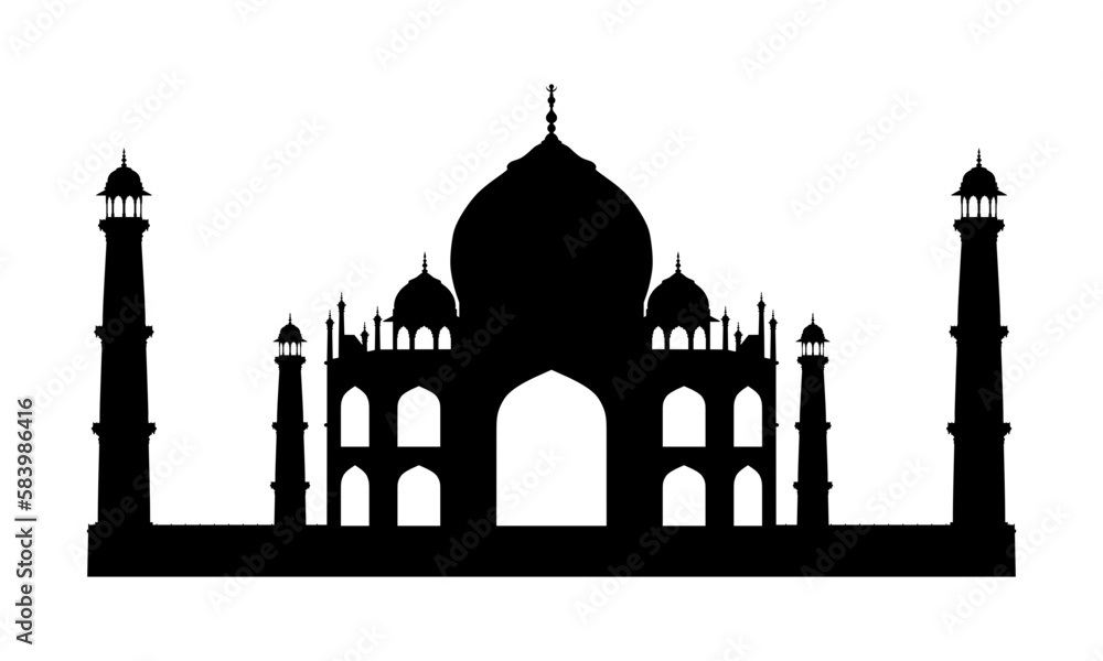 Silhouette of the Taj Mahal