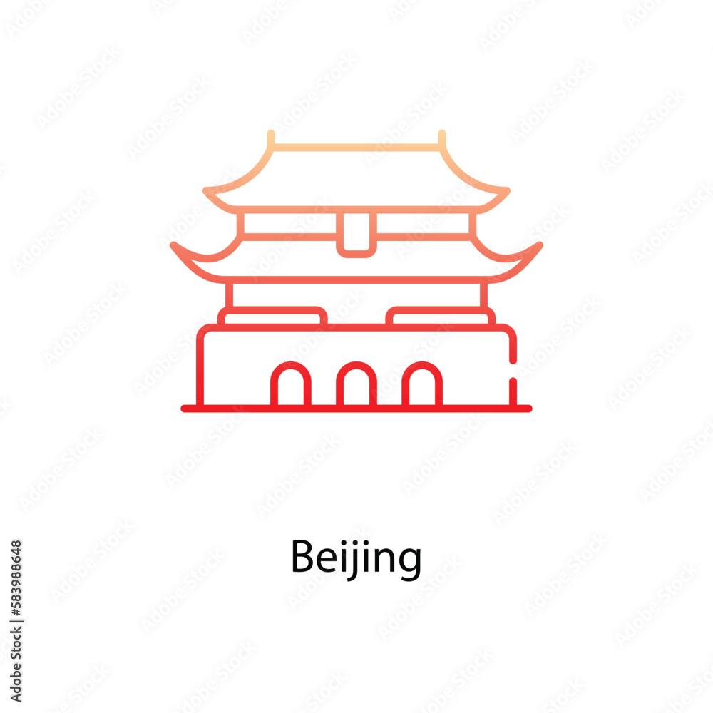 Beijing icon. Suitable for Web Page, Mobile App, UI, UX and GUI design.