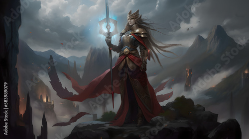 fantasy male character in a cool background (ai generated)