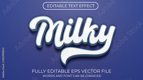 Milky editable text effect. Editable font style