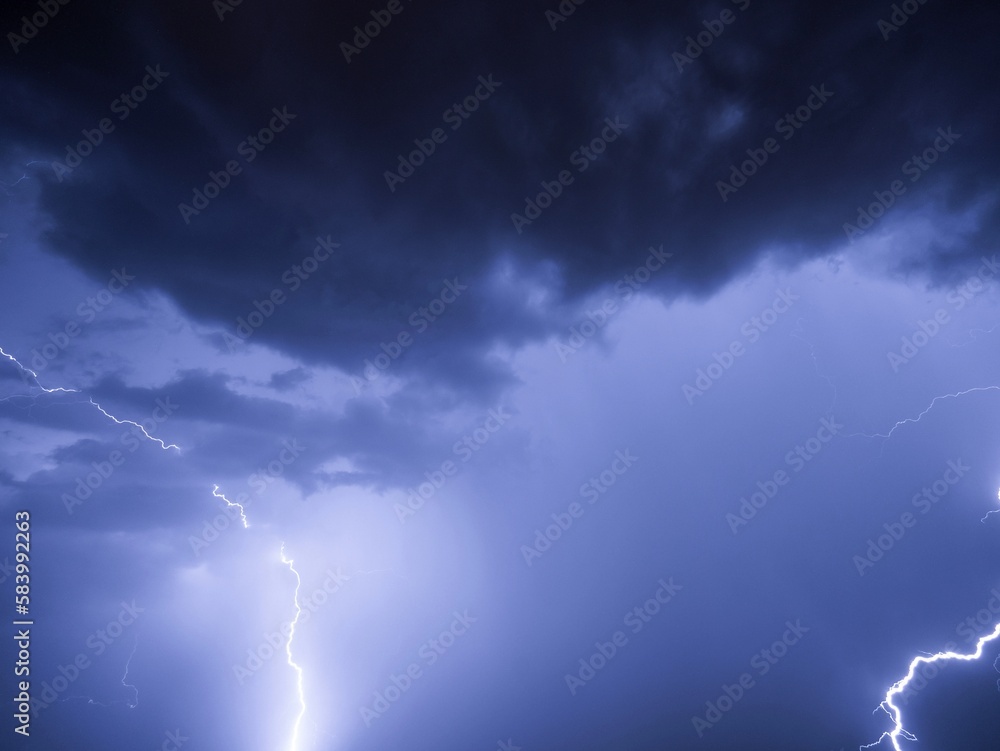 Night storm clouds with lightning