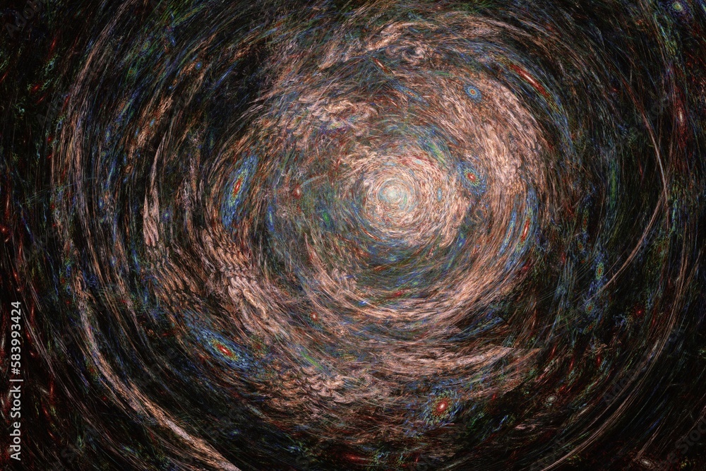 Dark orange pattern of crooked waves on a black background. Abstract fractal 3D rendering Dark orange pattern of crooked waves on a black background. Abstract fractal 3D rendering