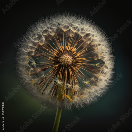 dandelion on black background