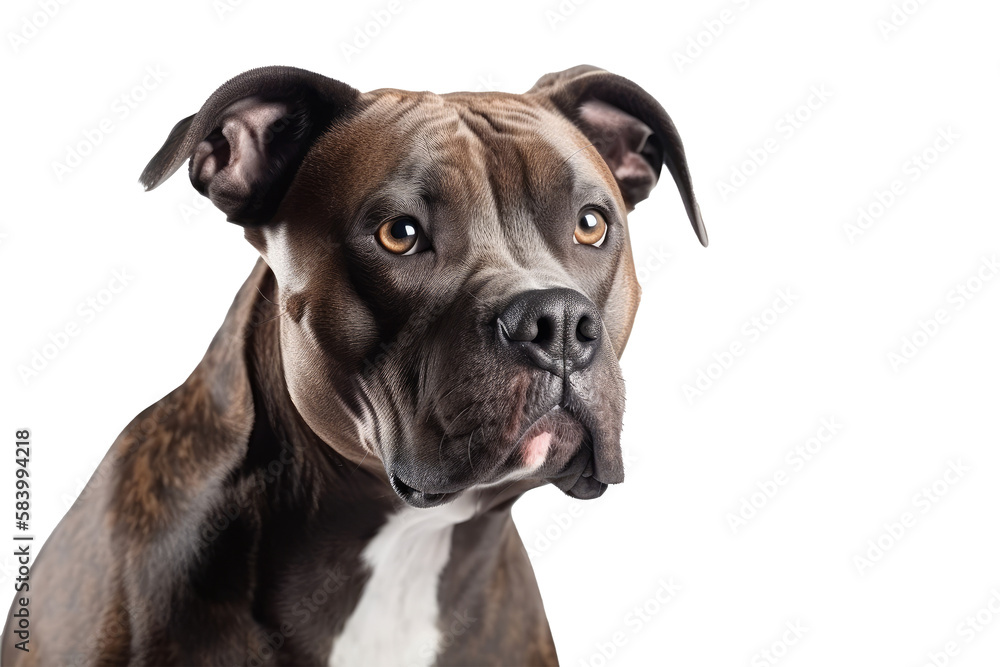 American Staffordshire Terrier Dog on isolated transparent background, png. Generative AI
