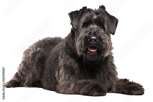 Bouvier Des Flandres Dog on isolated transparent background  png. Generative AI