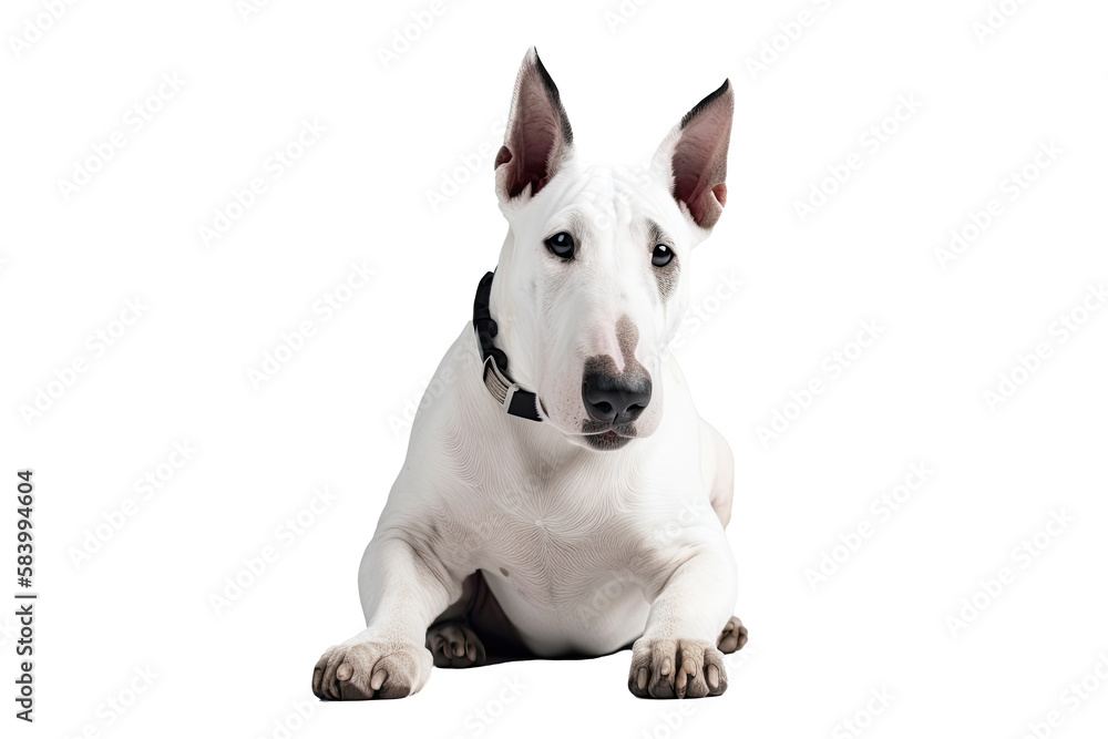 Bull Terrier Dog on isolated transparent background, png. Generative AI