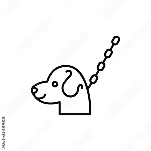 dog leash icon. outline icon