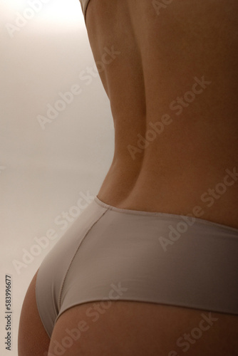 Close-up of a woman's back. Healthy, clear skin.