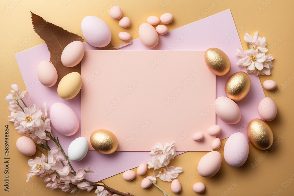 Holiday Easter card with eggs Holiday Easter card with eggs