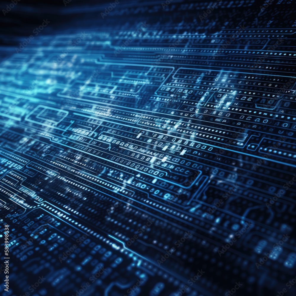 Abstract dark and blue digital background. Generative AI Abstract dark and blue digital background. Generative AI