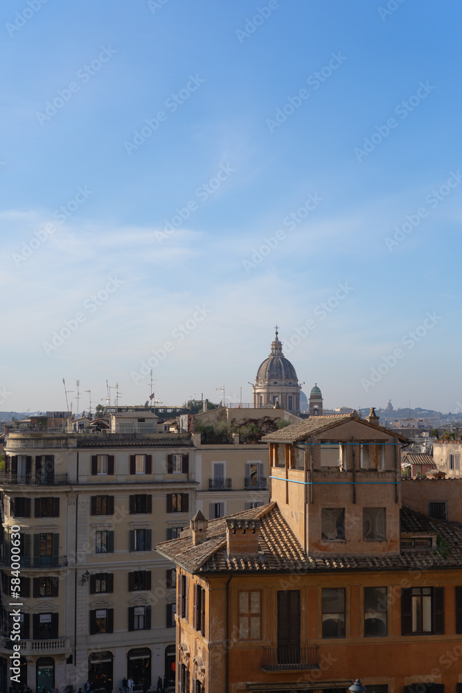 Rome, view on the roofs of the city.