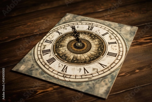 Card With A Clock Face, Representing The Passage Of Time Or The Need To Act Quickly . Generative AI