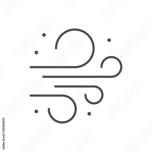 Airflow or airstream line icon