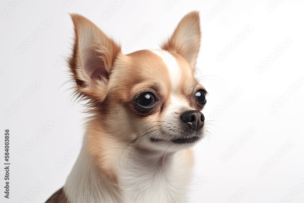 Chihuahua Dog On White Background. Generative AI