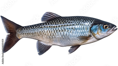 River fish isolated on white transparent background png. Generative AI