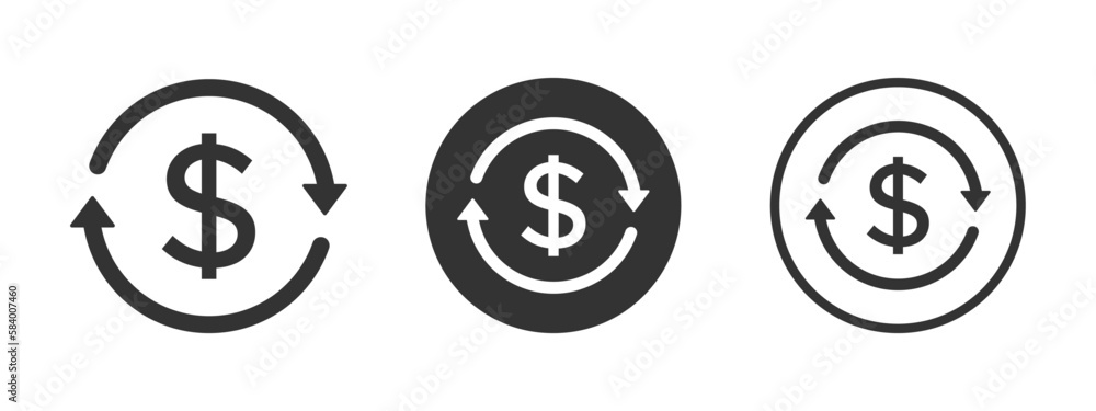 Currency conversion vector icons Currency conversion vector icons