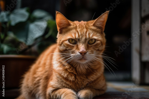 orange cat with blurry background © Rick