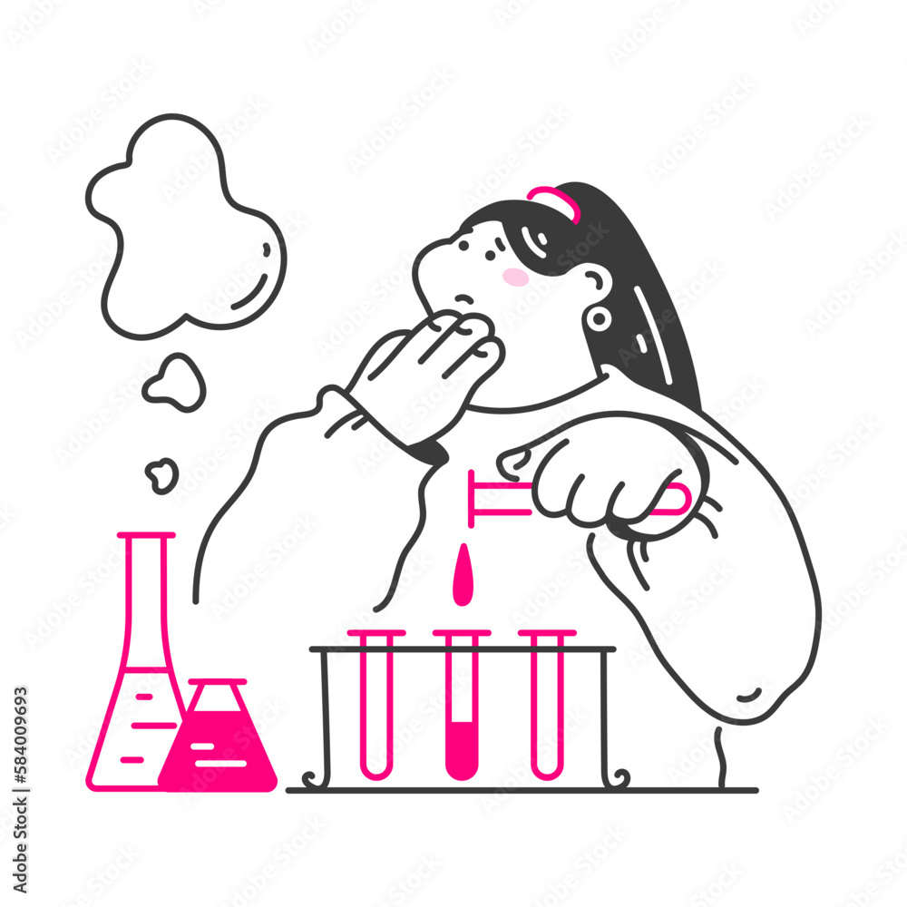 Young girl conducts a chemistry experiment Young girl conducts a chemistry experiment