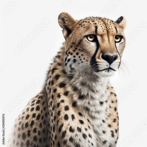 leopard in front of white background