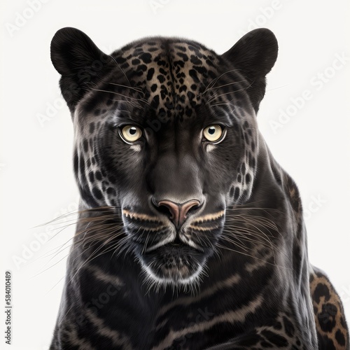 close up portrait of a black leopard