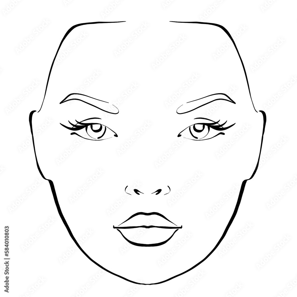 Woman face chart for make up artists Woman face chart for make up artists