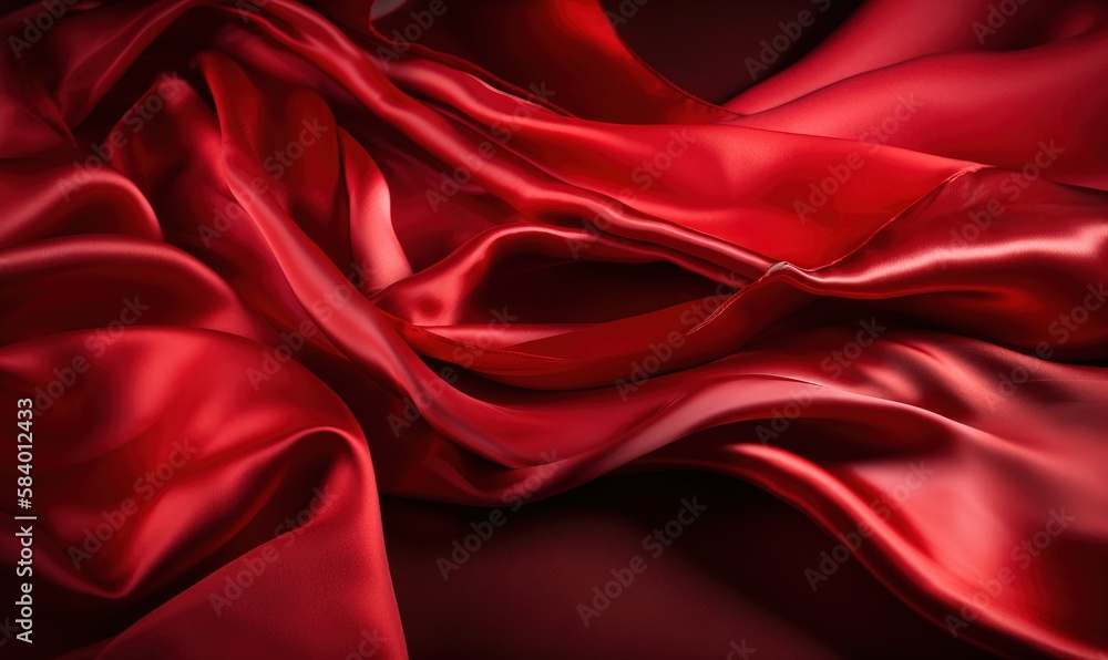 a close up of a red cloth with a black background. generative ai a close up of a red cloth with a black background. generative ai
