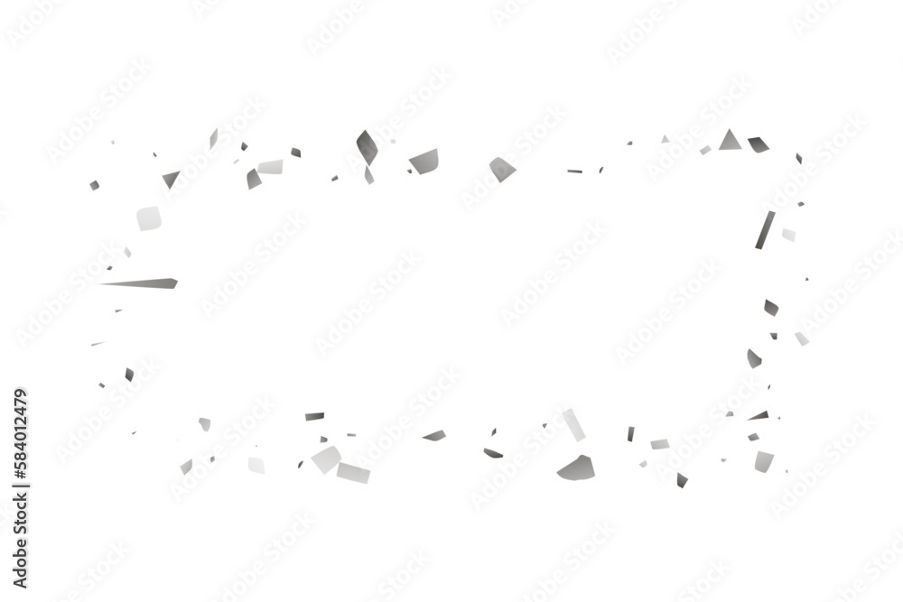 Silver glitter confetti on a white background. Decorative element. Silver glitter confetti on a white background. Decorative element.