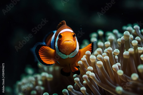 nemo clownfish in sea with coral colorful 
