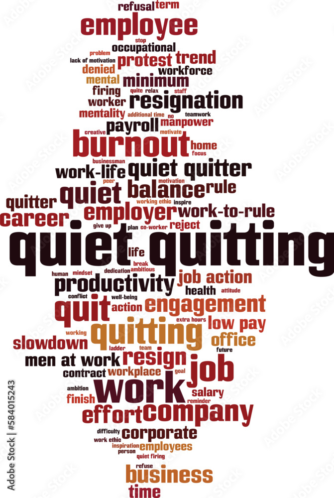 Obraz premium Quiet quitting word cloud