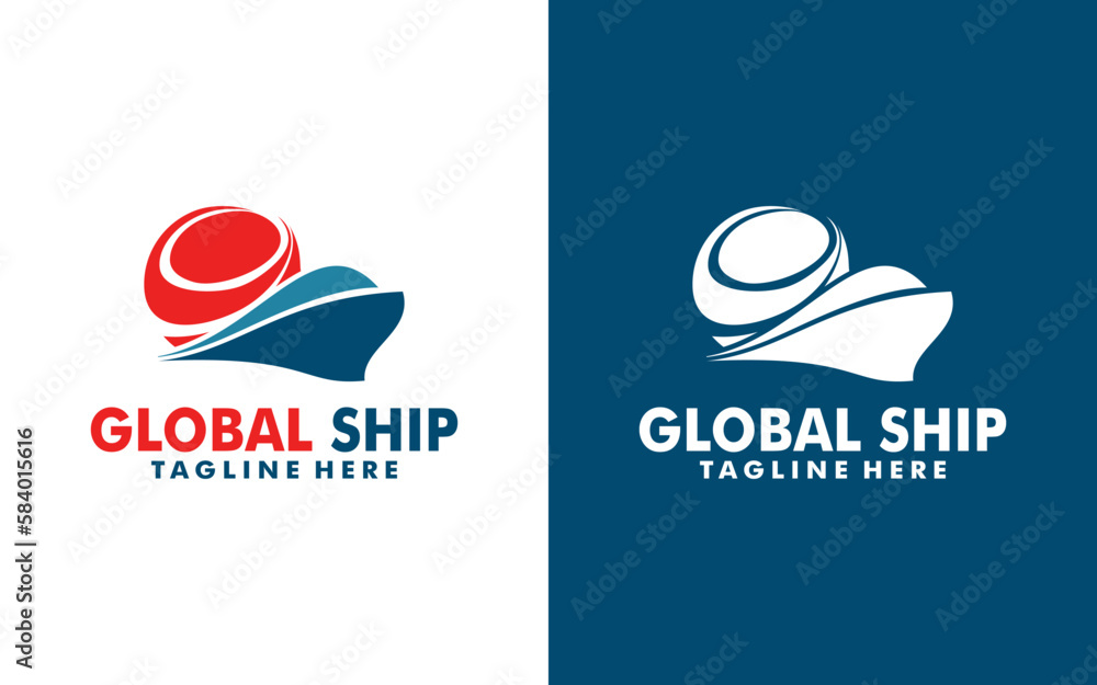 Creative Ship Concept Logo Design Template Creative Ship Concept Logo Design Template