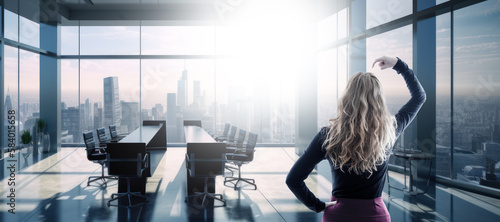 woman with doubt or problem in the meeting room