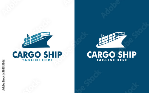 Ship logistics and ship express delivery company logo design template © Febrian