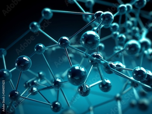 Exploring the Blue World of Molecular Structures: A Close-up Illustration