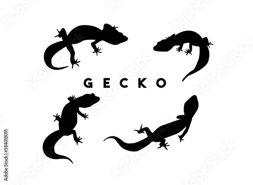 gecko vector, silhouette style, clean and simple