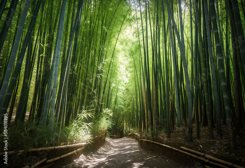 Bamboo forest Path  Created With generative AI