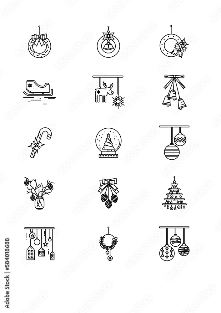 Obraz premium christmas icons set