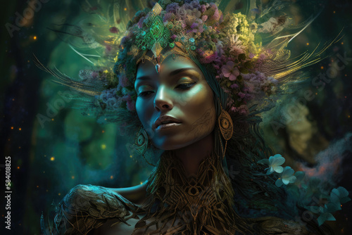 Concept image depicting Gaia or Mother Nature. Generative Ai.
