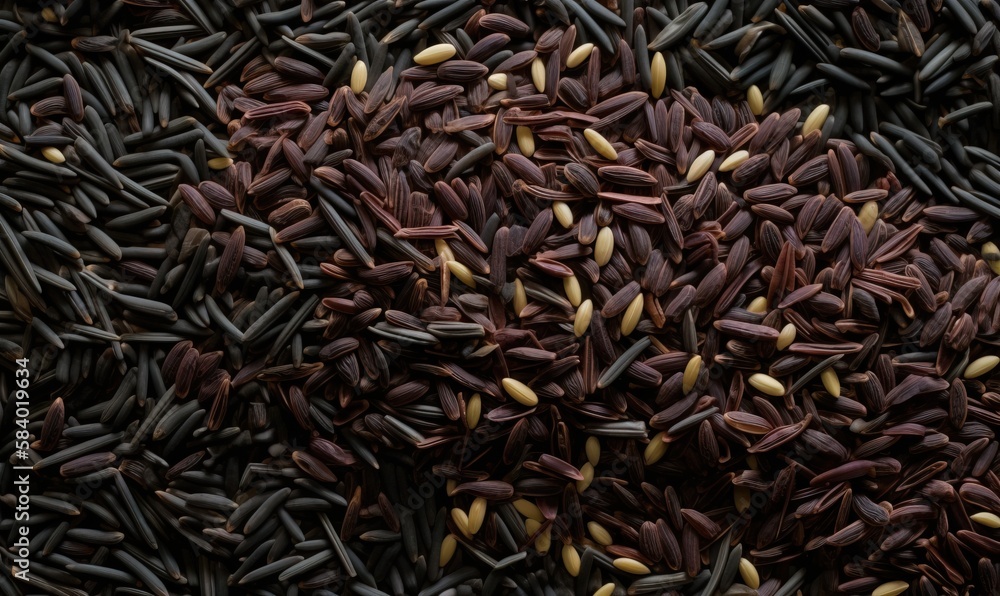 a pile of brown and yellow seed sprinkles. generative ai a pile of brown and yellow seed sprinkles. generative ai