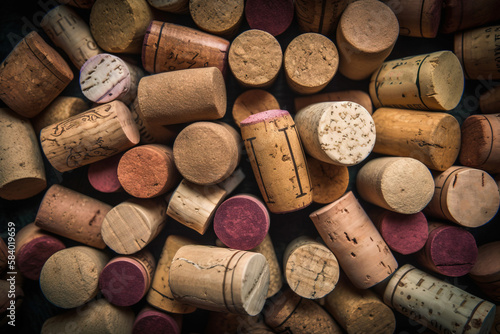  a bunch of wine corks that are all different colors.  generative ai