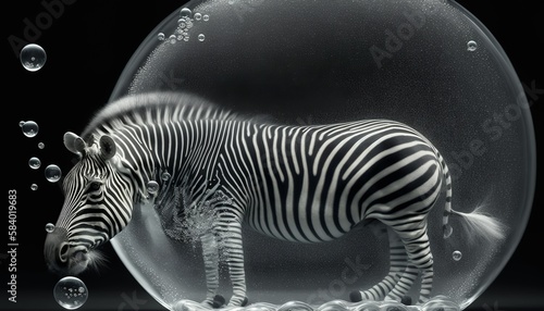 animal assamled with bubble