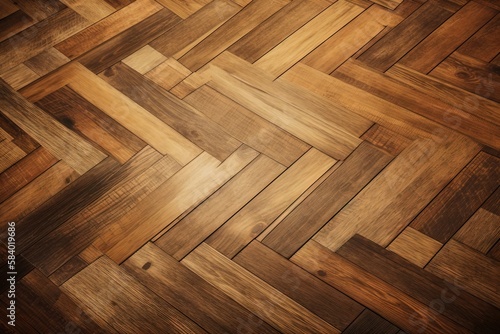  a wood floor with a very nice pattern on it's surface. generative ai
