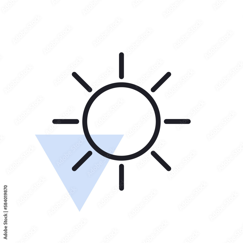Sun vector icon. Symbol of the good weather Sun vector icon. Symbol of the good weather