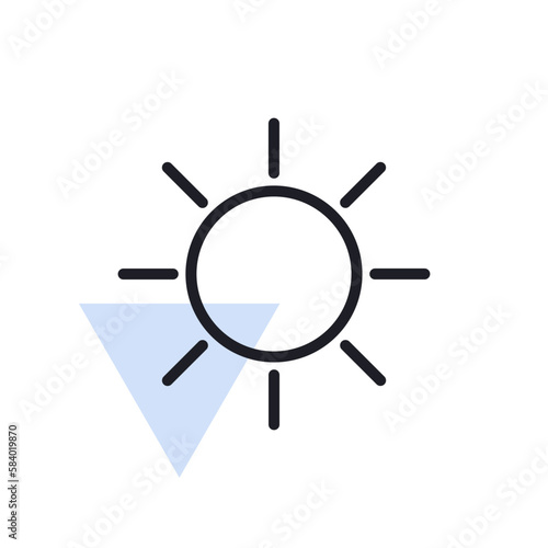 Sun vector icon. Symbol of the good weather