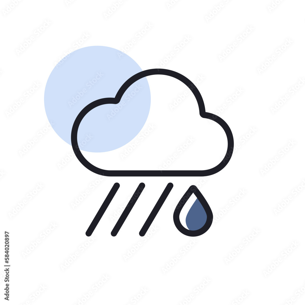Raincloud with raindrop vector icon. Weather sign Raincloud with raindrop vector icon. Weather sign